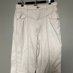 White wide leg jeans